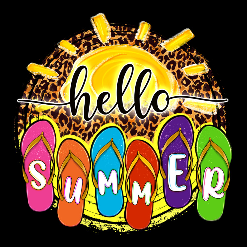 Hello Summer With Flip Flops Ladies Tee by NancyCooperArtShop | Teevron