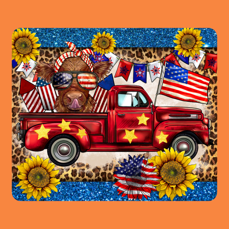 4th Of July Truck Cow Mousepad Premium Sweatshirt by BarkalooDesign | Teevron