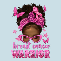 Afro Messy Bun Breast Cancer Warrior Ladies Tee | Teevron