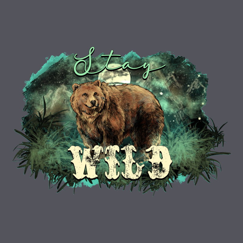 Stay Wild Night Grizzly Bear Vintage Hoodie by HowdyJamesFarm | Teevron