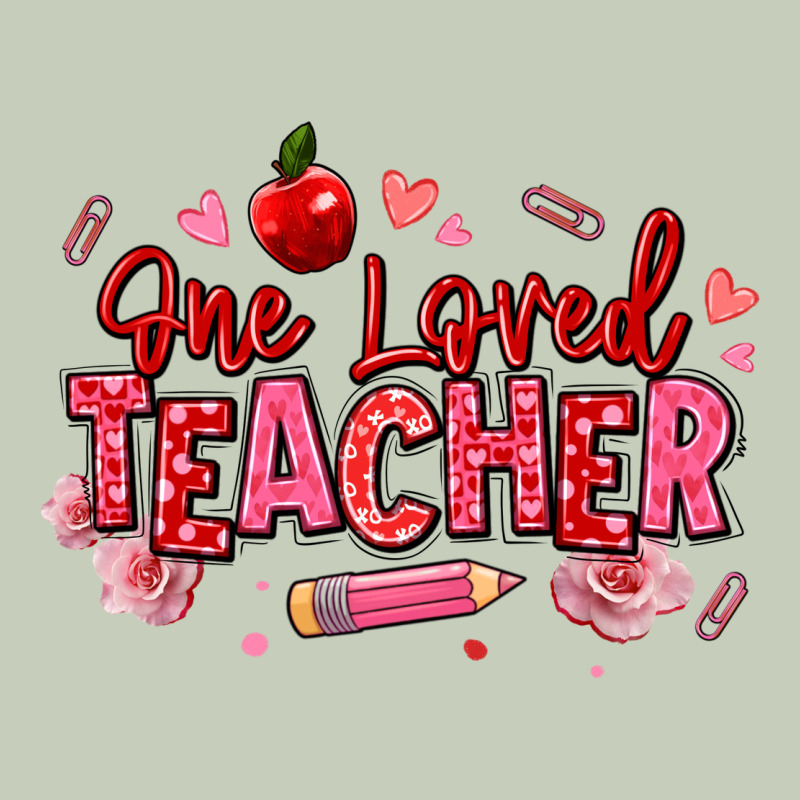 One Loved Teacher Afro Messy Bun Ladies Tee by texasbilliewilder | Teevron