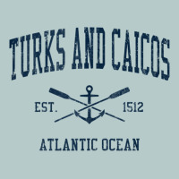 Turks And Caicos Vintage Navy Crossed Oars & Boat Anchor Heavy Core Tee | Teevron