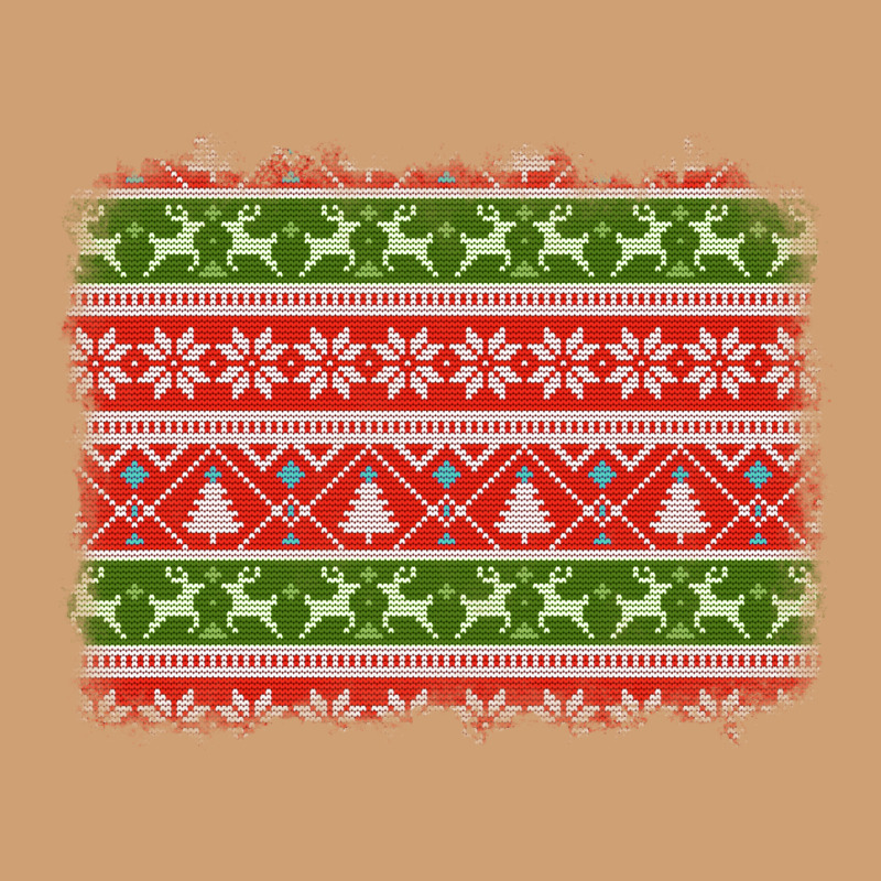 Knitted Christmas Reindeer Pine Tree Background Vintage Tee by Jasminsmagicworld | Teevron