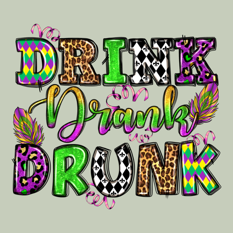 Drink Drank Drunk Mardi Gras Olivia Long Sleeve Tee by OliviaCreatesArt | Teevron