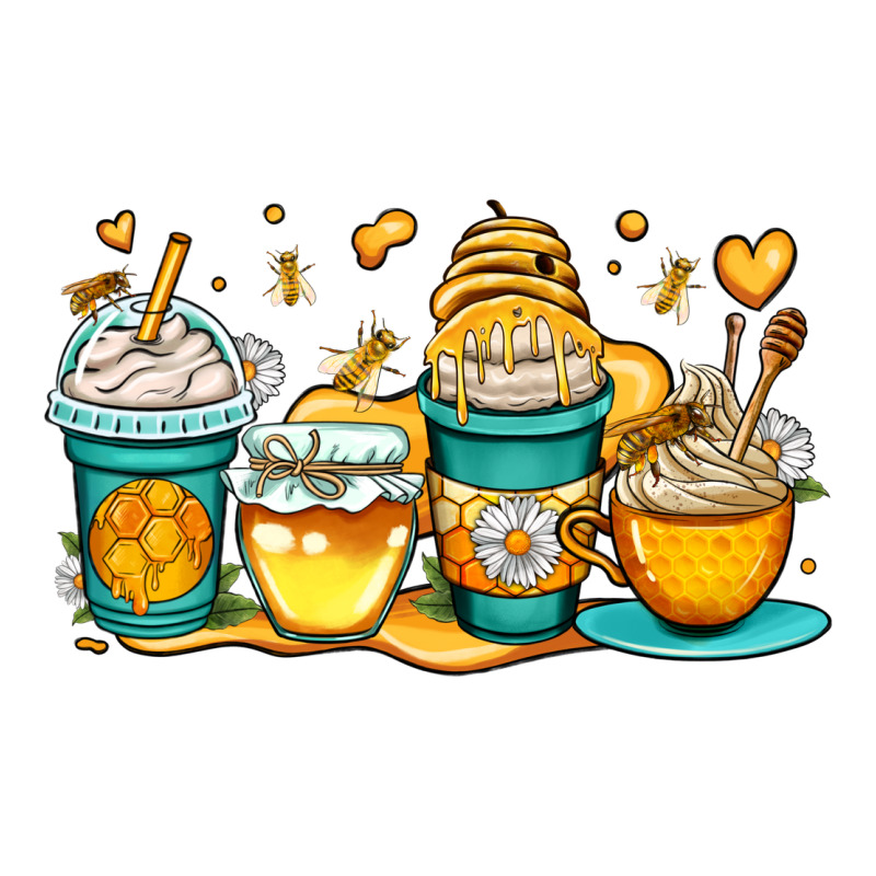 Honey Bee Coffee Cups Long Sleeve Tee by OliviaCreatesArt | Teevron