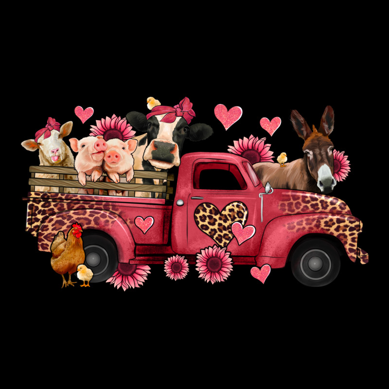 Valentines Day Leopard Farm Animals Truck Premium Tee by Jasminsmagicworld | Teevron