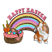 Happy Easter Bunny And Egg Basket Rainbow | Teevron