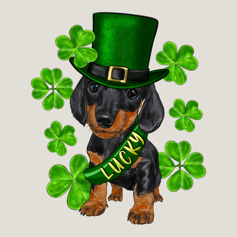 St. Patrick's Day Lucky Dachshund Puppy Heavy Core Tee by RanaPortraitStore | Teevron