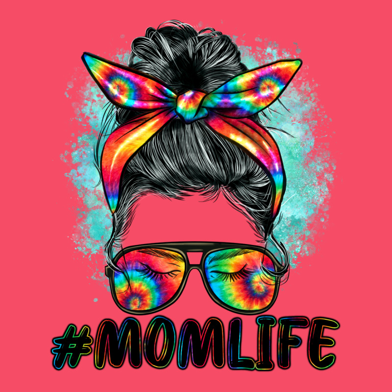 Tie Dye Momlife Messy Bun Premium Sweatshirt by BarkalooDesign | Teevron
