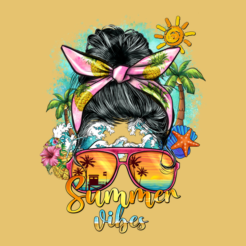 Summer Vibes Messy Bun Premium Sweatshirt by BarkalooDesign | Teevron