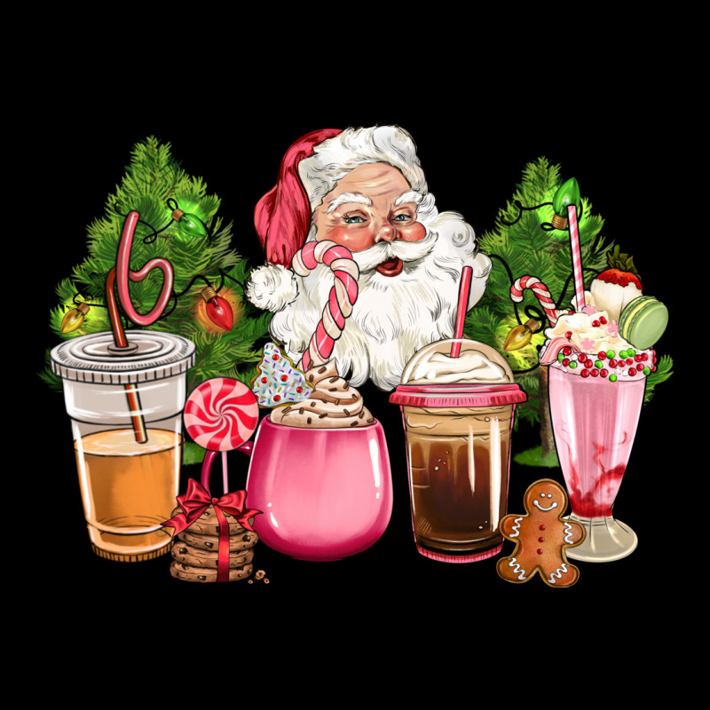 Pink Christmas Santa Coffe Cups Urban Heavy Tee by CowGirlArtShop | Teevron