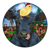 Black Angus Cattle with Santa Chick Christmas | Teevron