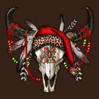 Western Christmas Bull Skull Heavy Core Tee | Teevron