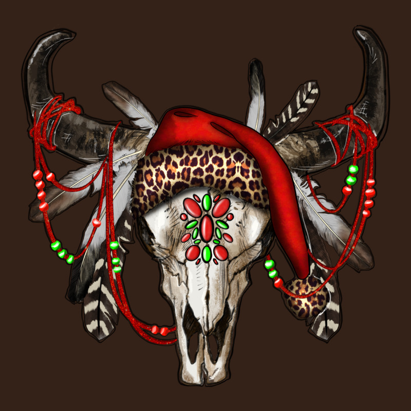 Western Christmas Bull Skull Heavy Core Tee by RanaPortraitStore | Teevron