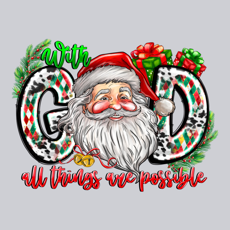 With God All Things Are Possible Santa Heavyweight Sweatshirt by CowhideDigitalArt | Teevron