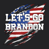 Let's Go Brandon Ripped Cloth With American Flag Vintage Tee | Teevron