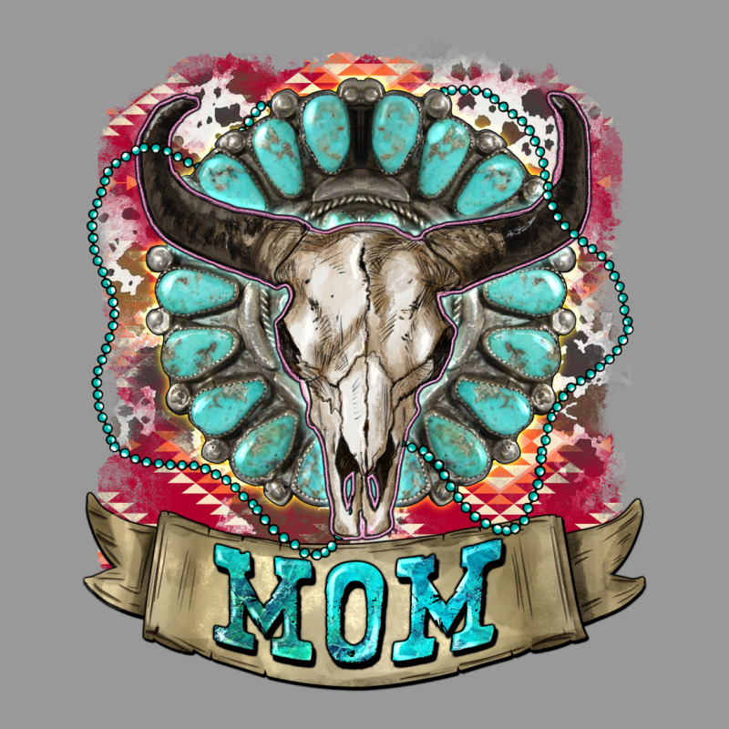 Mom Bull Skull Mother's Day Vintage Hoodie by CowGirlArtShop | Teevron