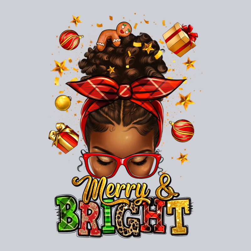 Merry And Bright Christmas Afro Messy Bun Classic Tee by texasbilliewilder | Teevron