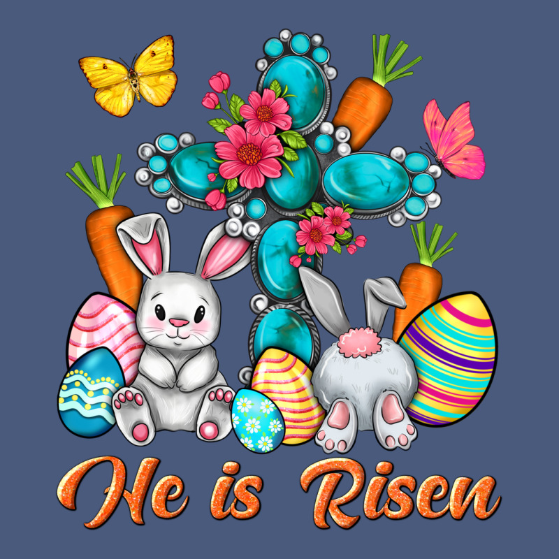 He Is Risen With Cross Easter Day Vintage Hoodie by HowdyJamesFarm | Teevron
