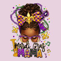 Mardi Gras Mama Afro Messy Bun Ladies Tee | Teevron