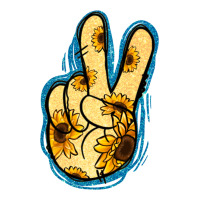 Yellow Glitter Sunflower Peace Sign | Teevron
