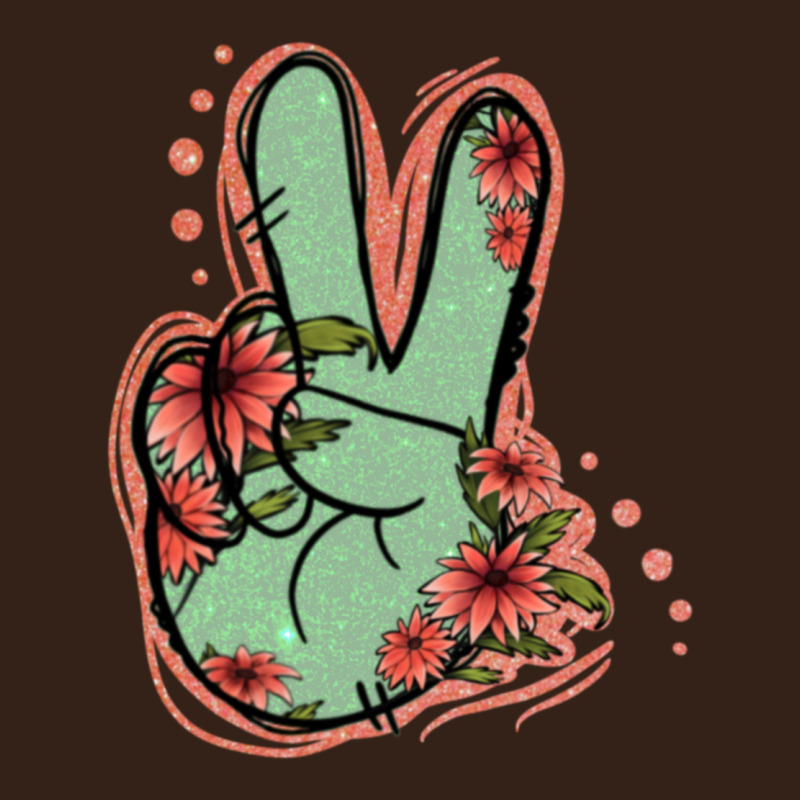 Green Glitter Floral Peace Sign Heavy Core Tee by Jasminsmagicworld | Teevron