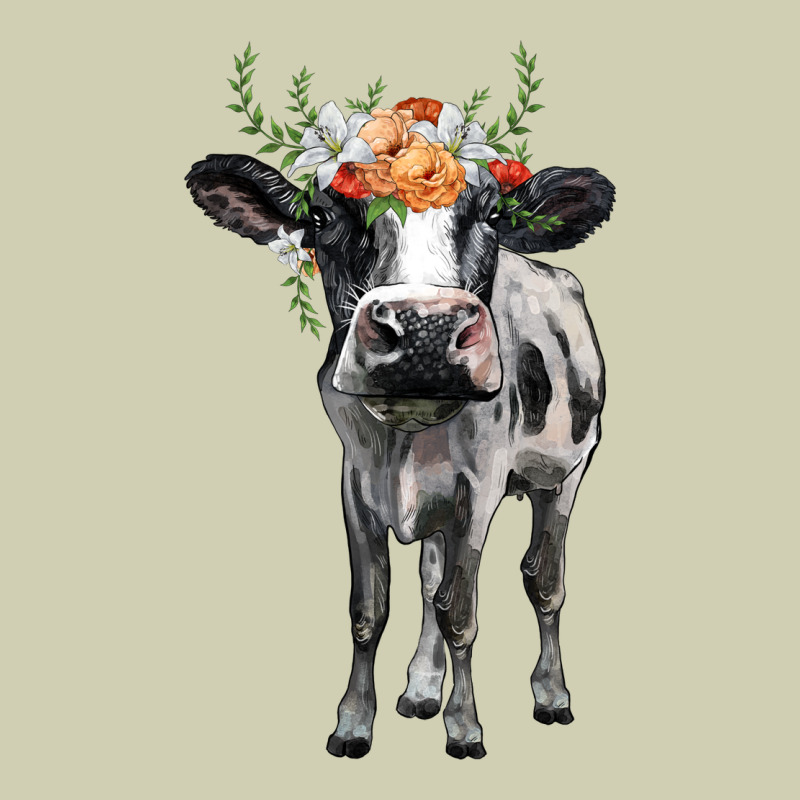 Holstein Cow Floral Wreath Heavy Core Tee by BarkalooDesign | Teevron