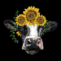Holstein Cow With Sunflower Heavy Core Tee | Teevron