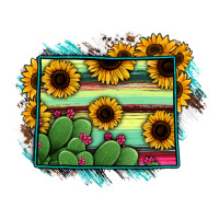 wyoming map sunflower cactus serape | Teevron