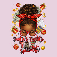 Santa Favorite Tax Specialist Afro Messy Bun Ladies Tee | Teevron