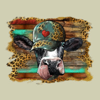 Holstein Cow With Cap And Leopard Background Heavy Core Tee | Teevron