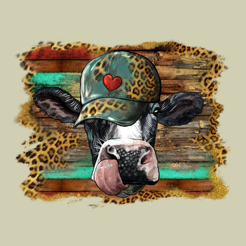 Holstein Cow With Cap And Leopard Background Heavy Core Tee by BarkalooDesign | Teevron