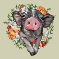 Baby Pig Floral Wreath Heavy Core Tee | Teevron