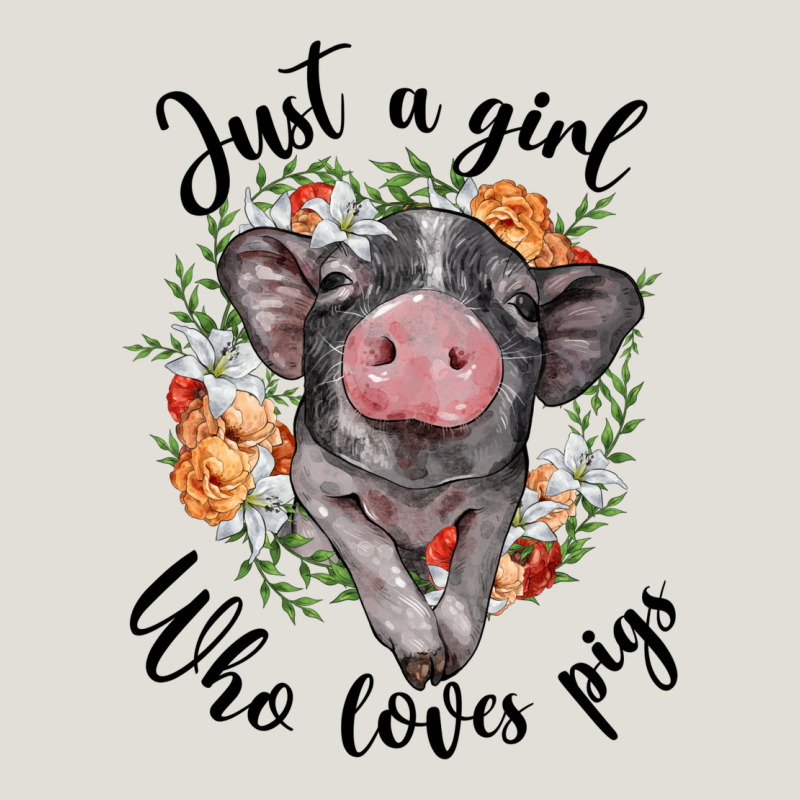 Just A Girl Who Loves Pigs Floral Wreath Heavy Core Tee by BarkalooDesign | Teevron
