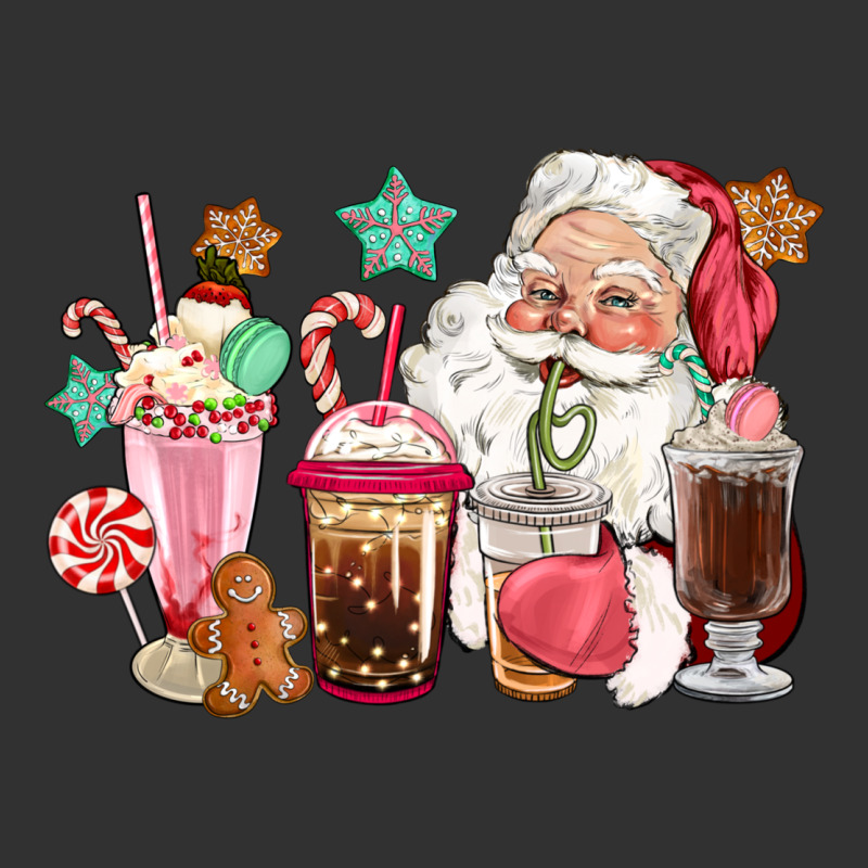 Pink Santa Christmas Santa Coffe Cups Urban Heavy Tee by CowGirlArtShop | Teevron