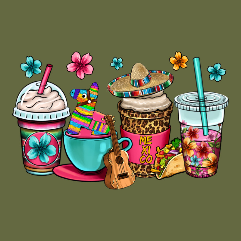 Mexico Fiesta Coffee Cups Long Sleeve Tee by OliviaCreatesArt | Teevron