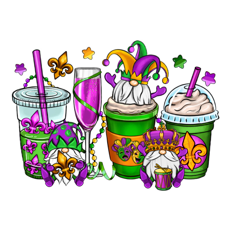 Mardi Gras Gnomes Coffee Cups Long Sleeve Tee by OliviaCreatesArt | Teevron