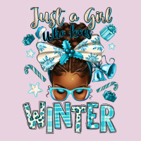 Just A Girl Who Loves Winter Afro Messy Bun Classic Tee | Teevron