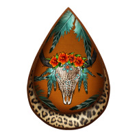 leopard bullskull teardrop earrings | Teevron