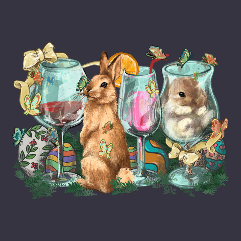 Easter Day Wine Glasses Bunny Vintage Hoodie by HowdyJamesFarm | Teevron
