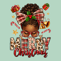 Merry Christmas Afro Messy Bun Classic Tee | Teevron
