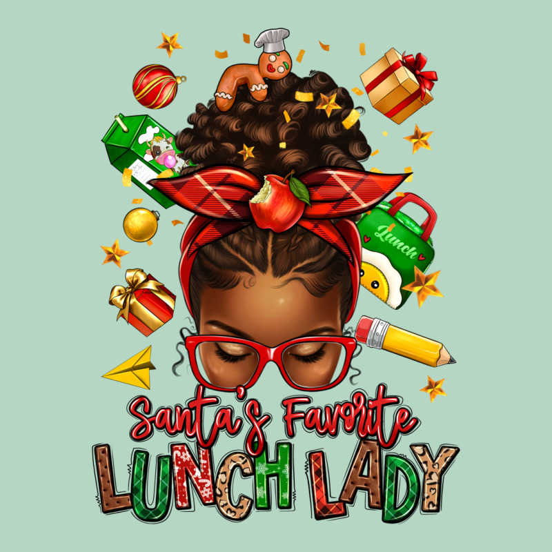 Santas Favorite Lunch Lady Afro Messy Bun Classic Tee by texasbilliewilder | Teevron