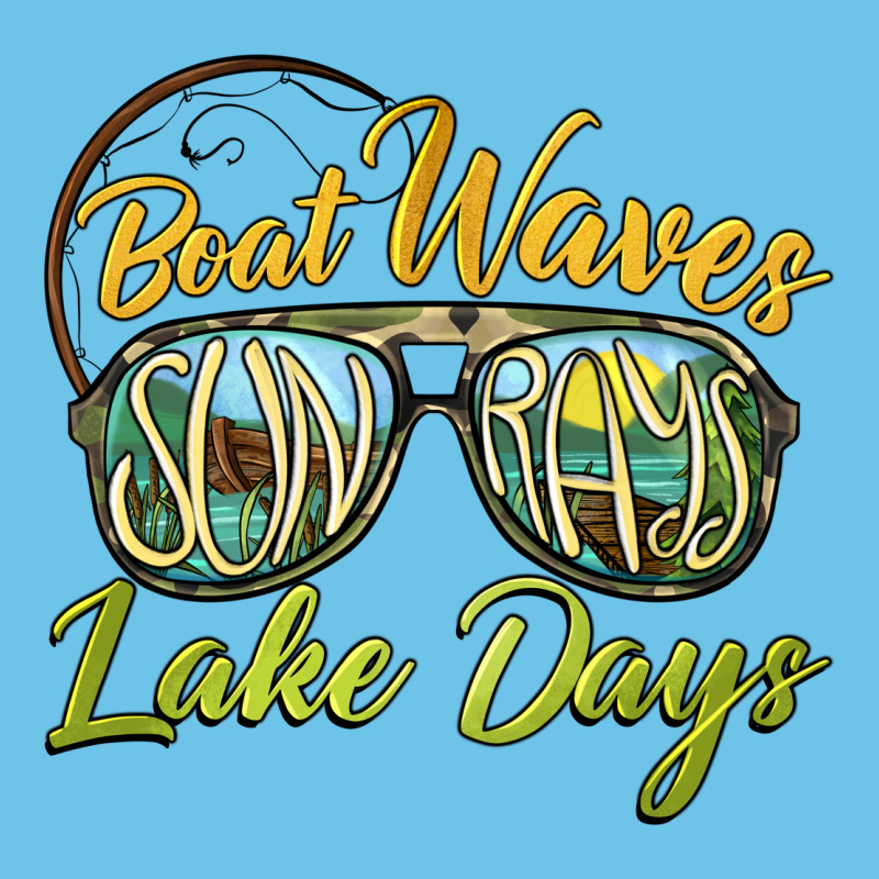 Boat Waves Sun Rays Lake Days Premium Sweatshirt by BarkalooDesign | Teevron