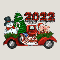 Happy New Year 2022 Christmas Truck With American Flag Heavy Core Tee | Teevron