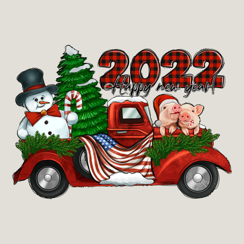 Happy New Year 2022 Christmas Truck With American Flag Heavy Core Tee by Jasminsmagicworld | Teevron