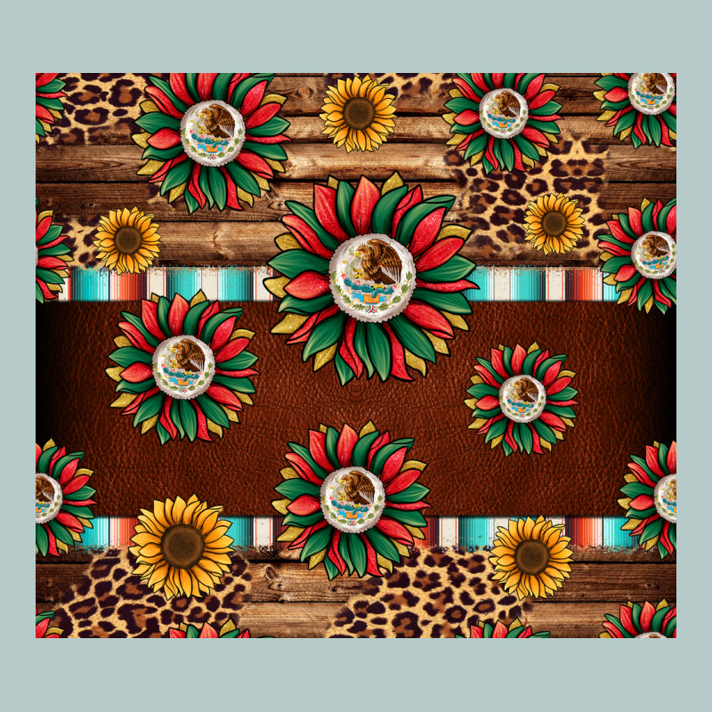 Seamless Mexican Sunflower Tumbler Design Heavy Core Tee by Jasminsmagicworld | Teevron