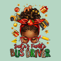 Santas Favorite School Bus Driver Afro Messy Bun Classic Tee | Teevron