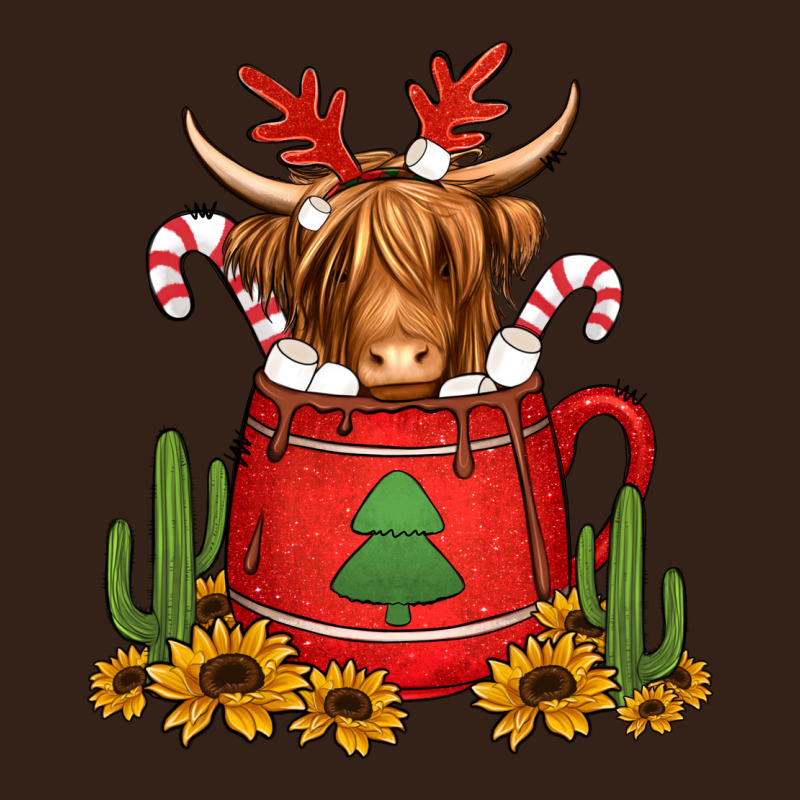 Hot Coco Christmas Highland Cow Heavy Core Tee by Jasminsmagicworld | Teevron