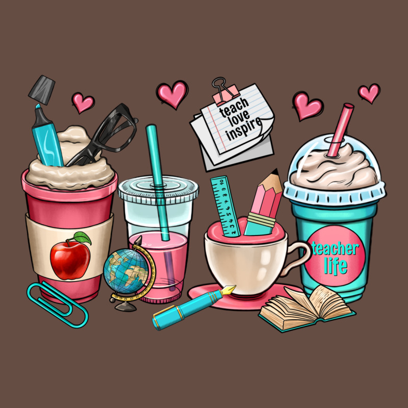 Teacher Coffee Cups Long Sleeve Tee by OliviaCreatesArt | Teevron