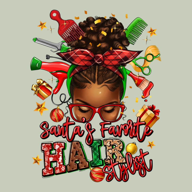 Santas Favorite Hair Stylist Afro Messy Bun Classic Tee by texasbilliewilder | Teevron